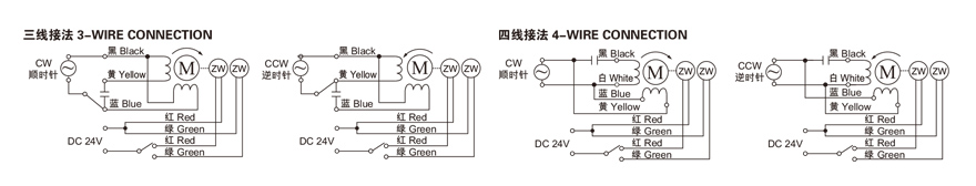 40W~120W單相可逆附電磁離合器齒輪減速電機(jī)接線圖